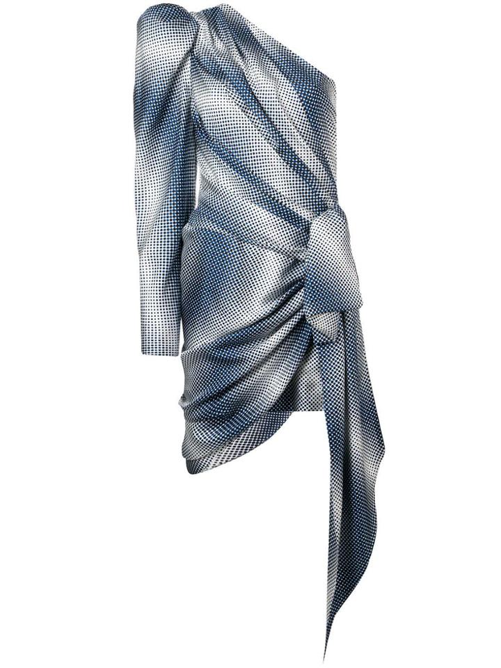 Alexandre Vauthier Polka-dot Print Dress - Blue