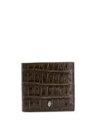 Alexander Mcqueen Bi-fold Crocodile Style Wallet - Brown