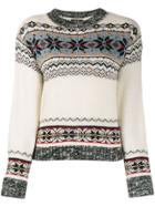 Twin-set Fairisle Knit Jumper - Neutrals