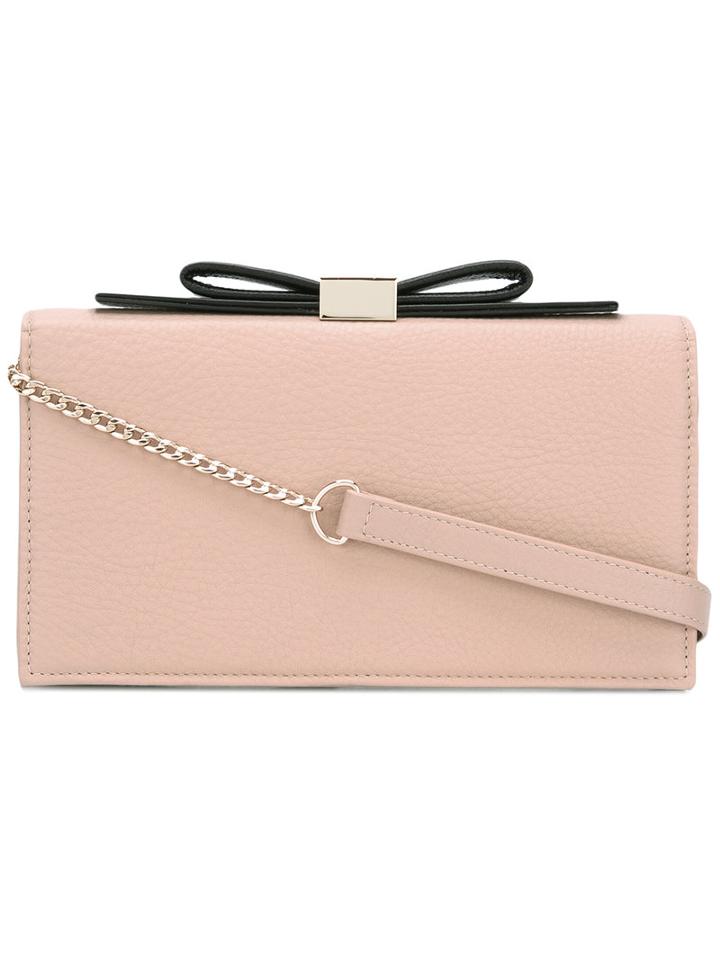 See By Chloé - 'nora' Bow Clutch Bag - Women - Cotton/leather - One Size, Women's, Pink/purple, Cotton/leather