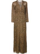 Michelle Mason Leopard Print Dress - Yellow & Orange