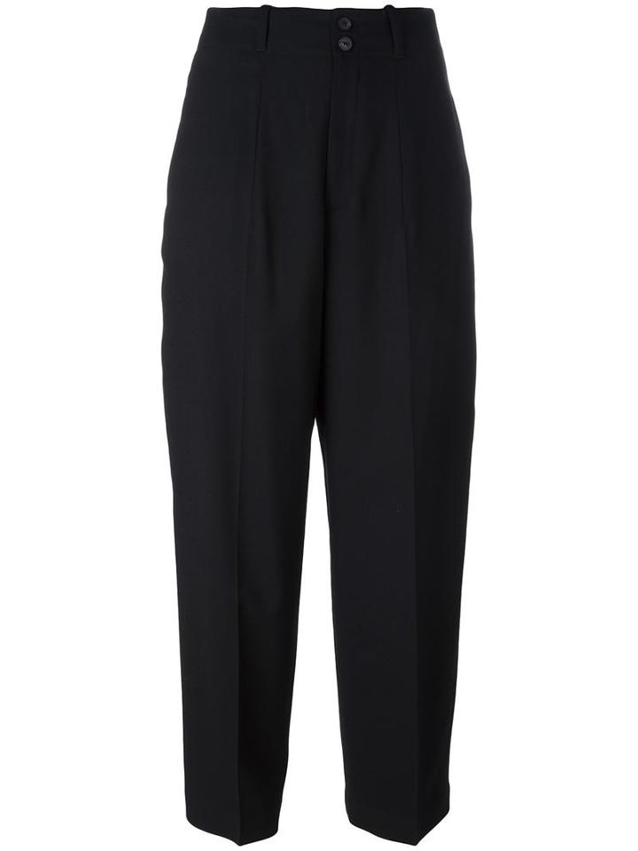 Mcq Alexander Mcqueen Wide Leg Trousers, Women's, Size: 44, Black, Wool/spandex/elastane