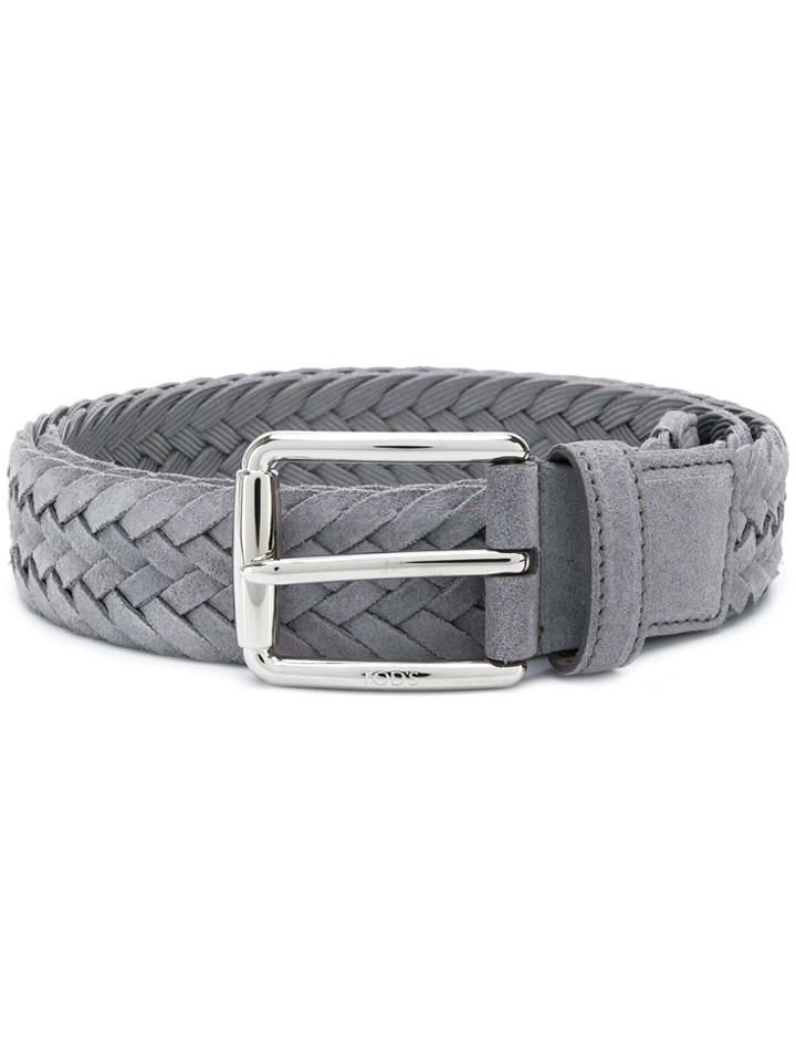 Tod's Woven Buckle Belt - Grey
