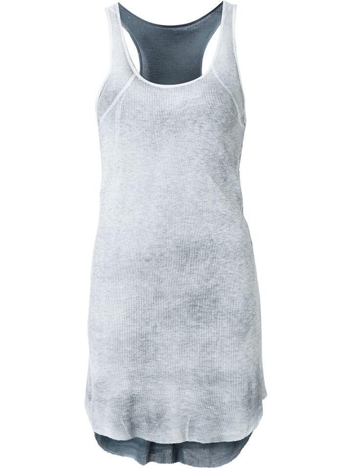 Avant Toi Long Rib Tank Top, Women's, Size: Xl, Grey, Viscose