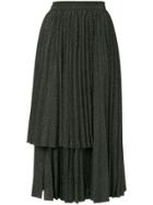 Dalood Layered Panel Skirt - Black