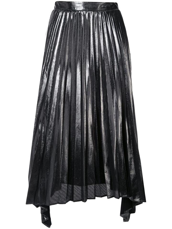 Altuzarra Pleated Assym Lame Midi Skirt Altuzarra - Metallic