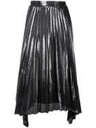 Altuzarra Pleated Assym Lame Midi Skirt Altuzarra - Metallic