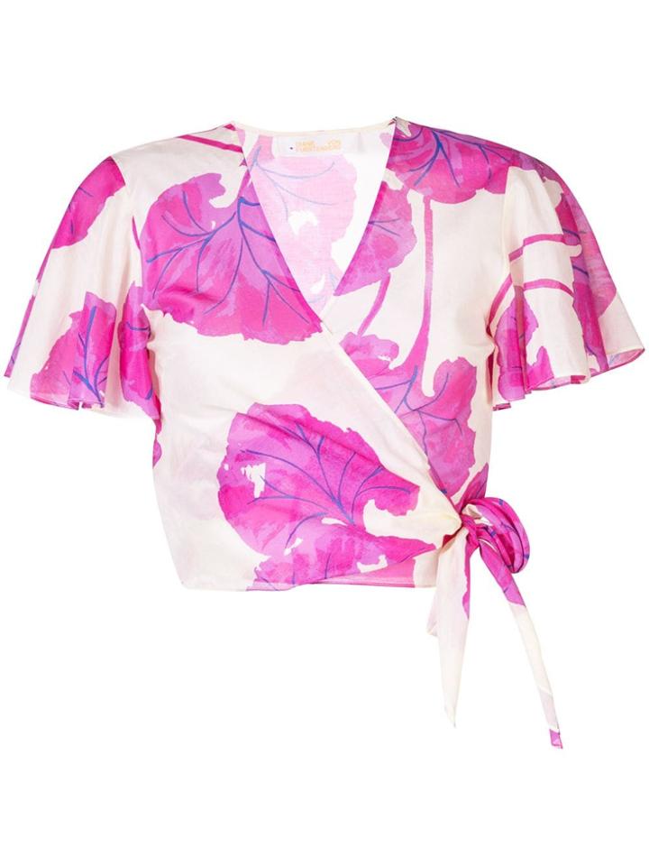 Diane Von Furstenberg Floral Wrap Blouse - Neutrals