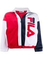 Fila Cropped Zipped Logo Sweater - Red