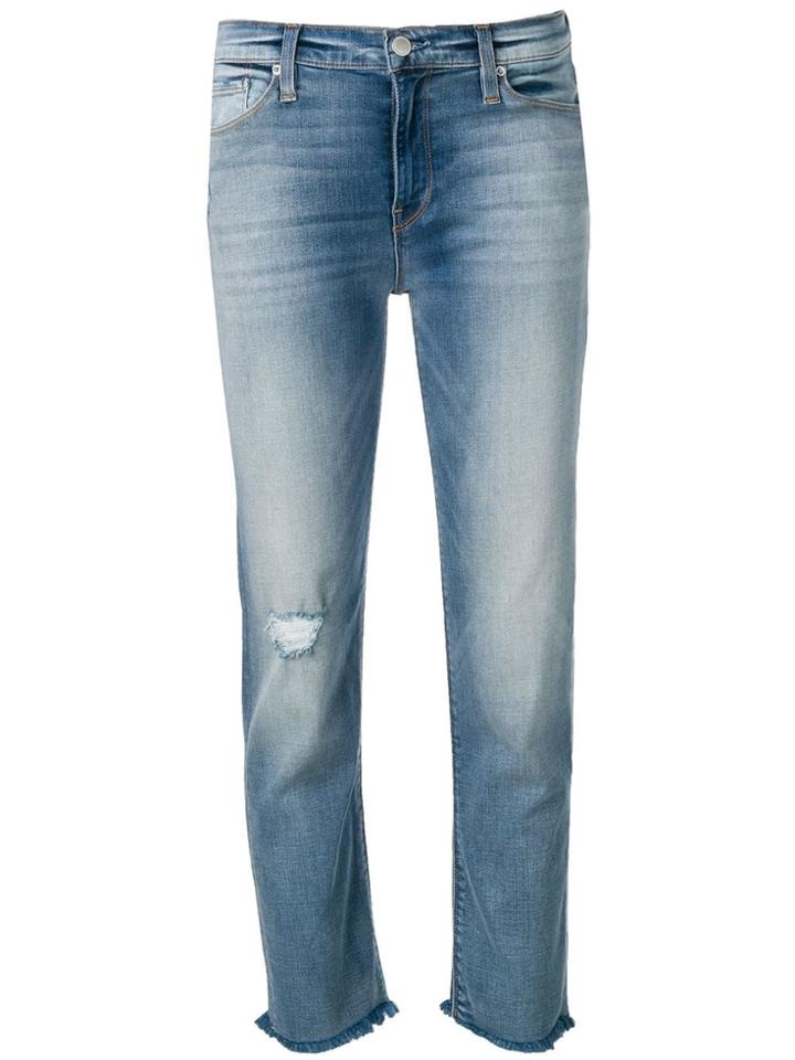Hudson Cropped Distressed Jeans - Blue