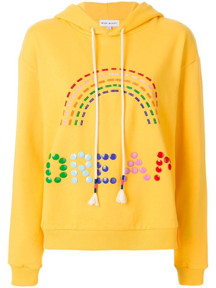 Mira Mikati Rainbow Embroidered Hoodie - Yellow & Orange