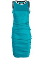 Nicole Miller Contrast-trim Fitted Dress - Blue