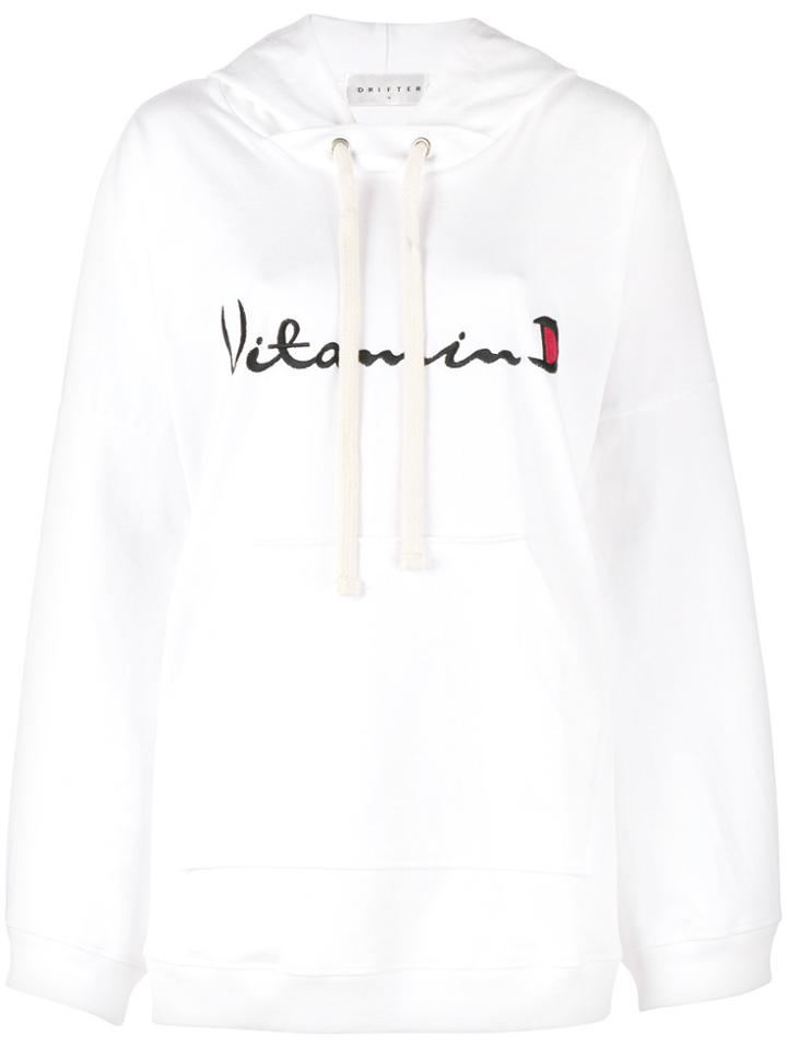 Drifter White Ventus Embroidered Hoodie
