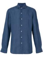 Fay Mandarin Collar Shirt - Blue