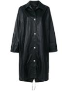 Yves Salomon Long Paper Effect Coat - Black
