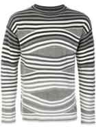 Emporio Armani Striped Jumper - Grey