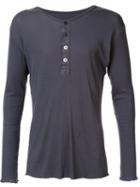 Greg Lauren Henley T-shirt, Men's, Size: 4, Grey, Cotton