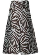 3.1 Phillip Lim Zebra Jacquard Belted Skirt - Brown