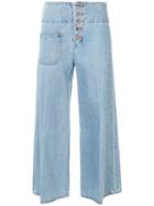 Marc Jacobs - Retro Wide Leg Jeans - Women - Cotton - 28, Blue, Cotton