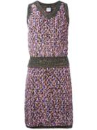 Chanel Vintage Knit Skirt And Vest Set - Pink & Purple