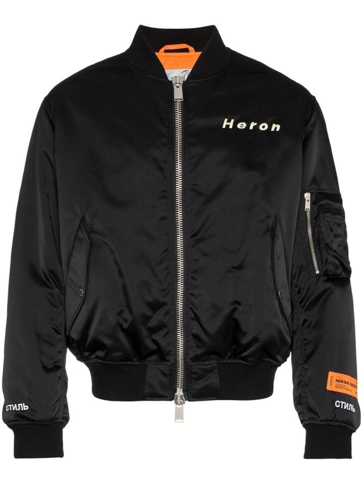 Heron Preston Graphic Print Bomber Jacket - Black