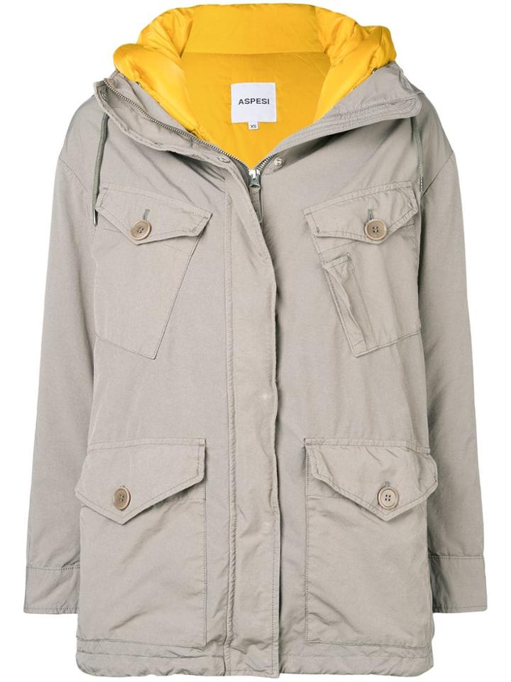 Aspesi Hooded Parka Coat - Neutrals