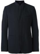 Kenzo Knit Collar Blazer, Men's, Size: 50, Blue, Wool/spandex/elastane/cotton/acetate
