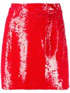 Amen Sequined Mini Skirt - Red