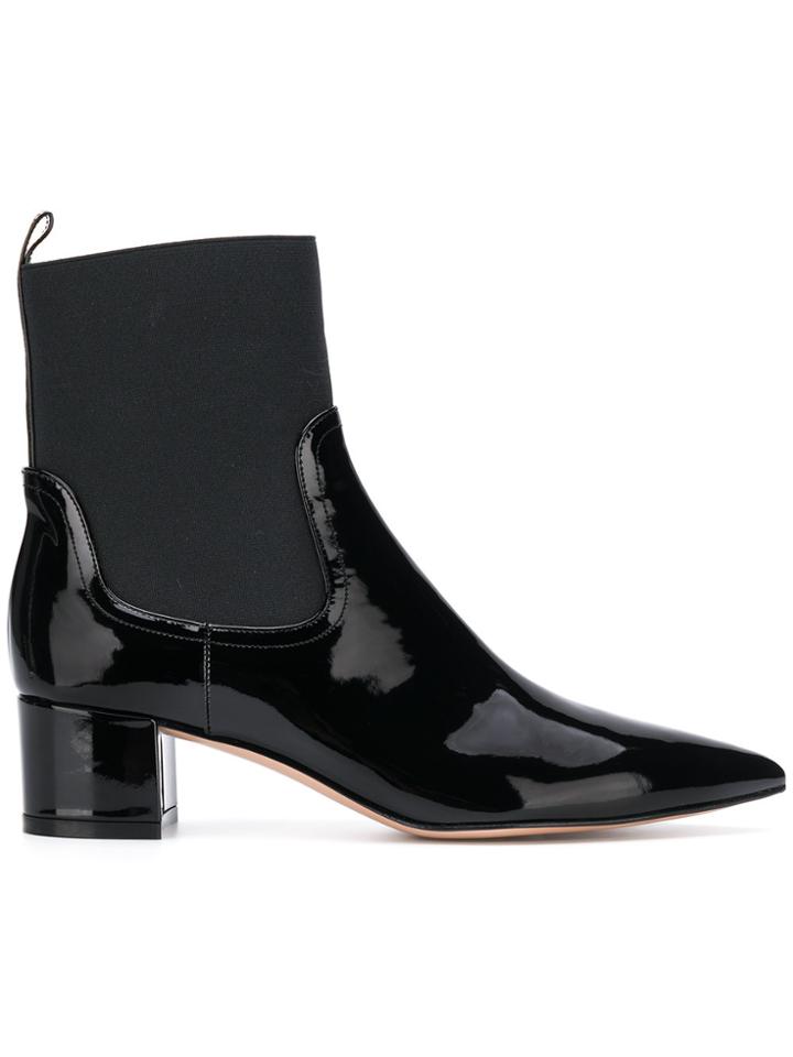 Gianvito Rossi Varnished Ankle Boots - Black