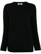 Valentino V Embroidered Sweater - Black