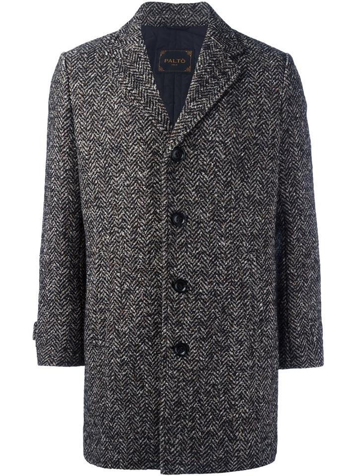 Paltò Herringbone Short Coat, Men's, Size: 52, Nude/neutrals, Silk/cotton/virgin Wool