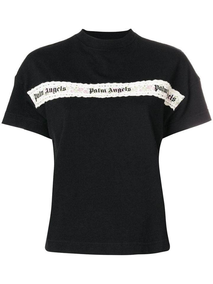 Palm Angels Embroidered Flower T-shirt - Black