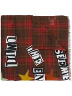 Valentino Check Lettered Scarf - Multicolour