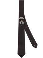 Fendi Karlito Embellished Tie - Black