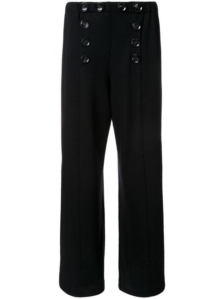 Lamarck Buttoned Front Straight Trousers, Women's, Size: 1, Black, Wool