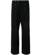 Lamarck Buttoned Front Straight Trousers, Women's, Size: 1, Black, Wool