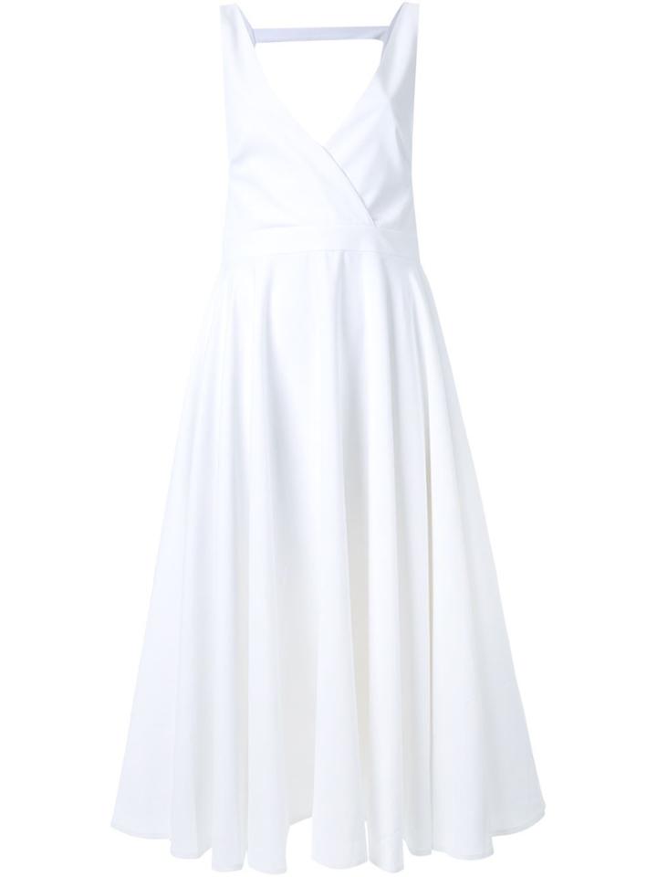Max Tan Open Back Flared Dress - White