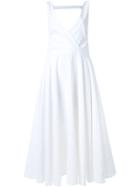 Max Tan Open Back Flared Dress - White
