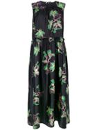 Vivetta Cale Leaf Print Dress - Black