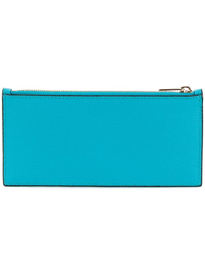 Valextra Vertical Cardholder - Blue