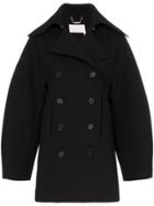 Chloé Double-breasted Puff Sleeve Wool Coat - Black