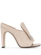Sergio Rossi Open Toe Slides - Neutrals