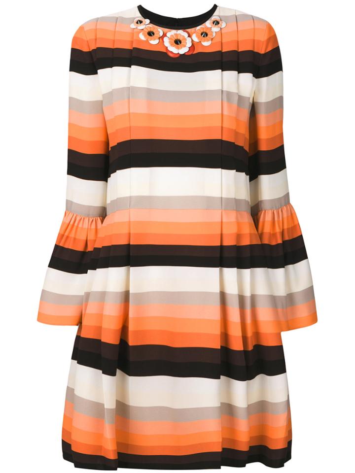 Fendi Flower Studs Printed Dress - Yellow & Orange