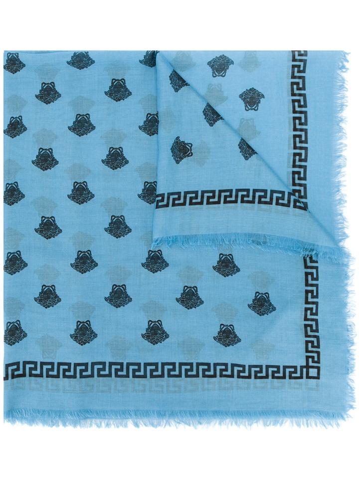 Versace Medusa Print Scarf - Blue