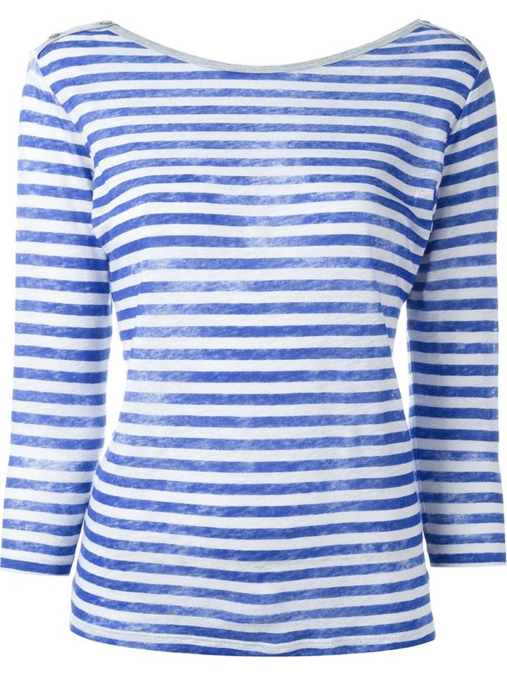 Majestic Filatures Striped Boat Neck Top