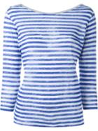 Majestic Filatures Striped Boat Neck Top