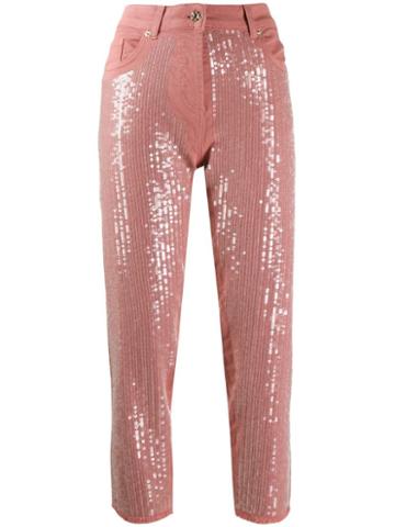 Blumarine Sequin Straight Jeans - Pink