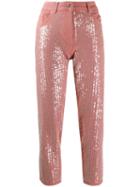 Blumarine Sequin Straight Jeans - Pink