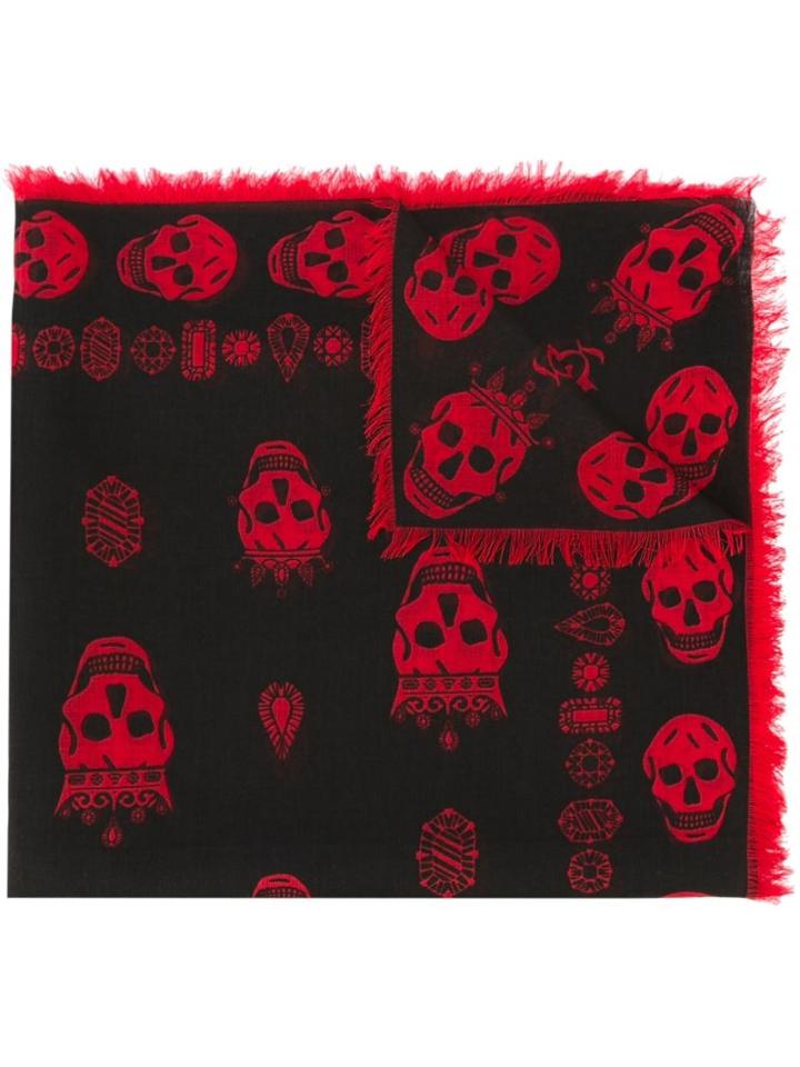 Alexander Mcqueen King And Queen Skull Scarf