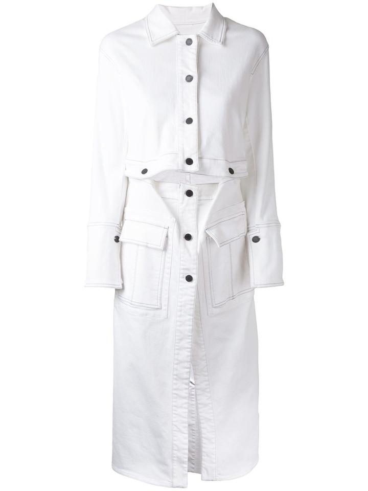 Manning Cartell Pushing Buttons Coat, Women's, Size: 6, White, Cotton/polyester/spandex/elastane
